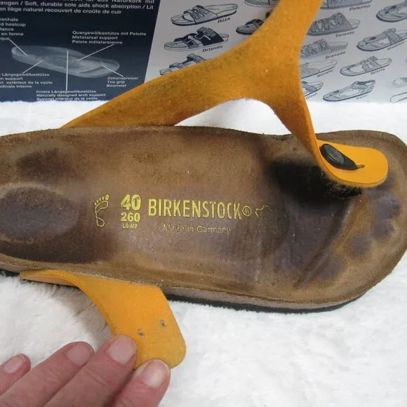Birkenstock GIZEH Birko Flor Citrine Orange 40 R US W 9 M 7 - Picture 7 of 12
